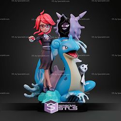 Lorelei And Lapras Pokemon STL Files 3D Model