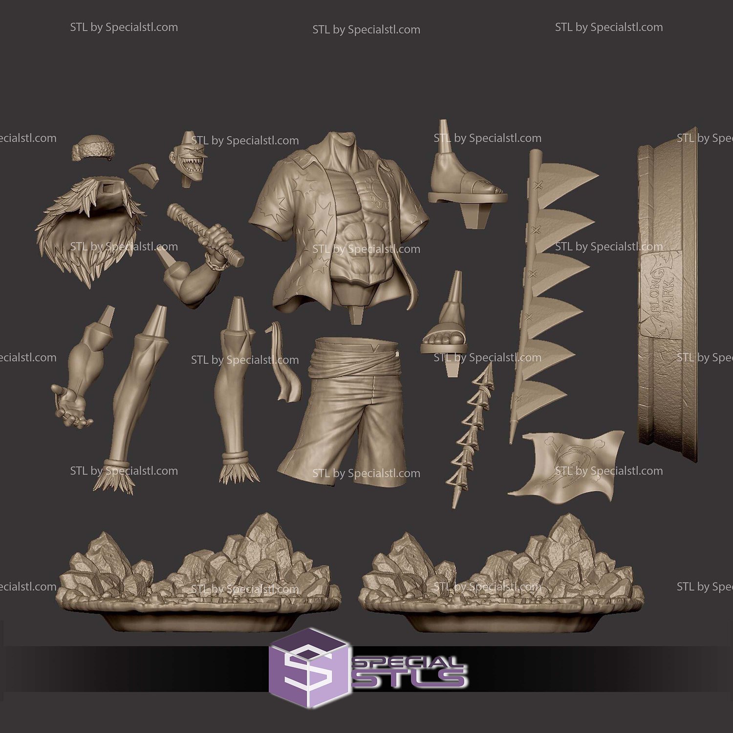 Arlong One Piece STL Files 3D Model — view 8