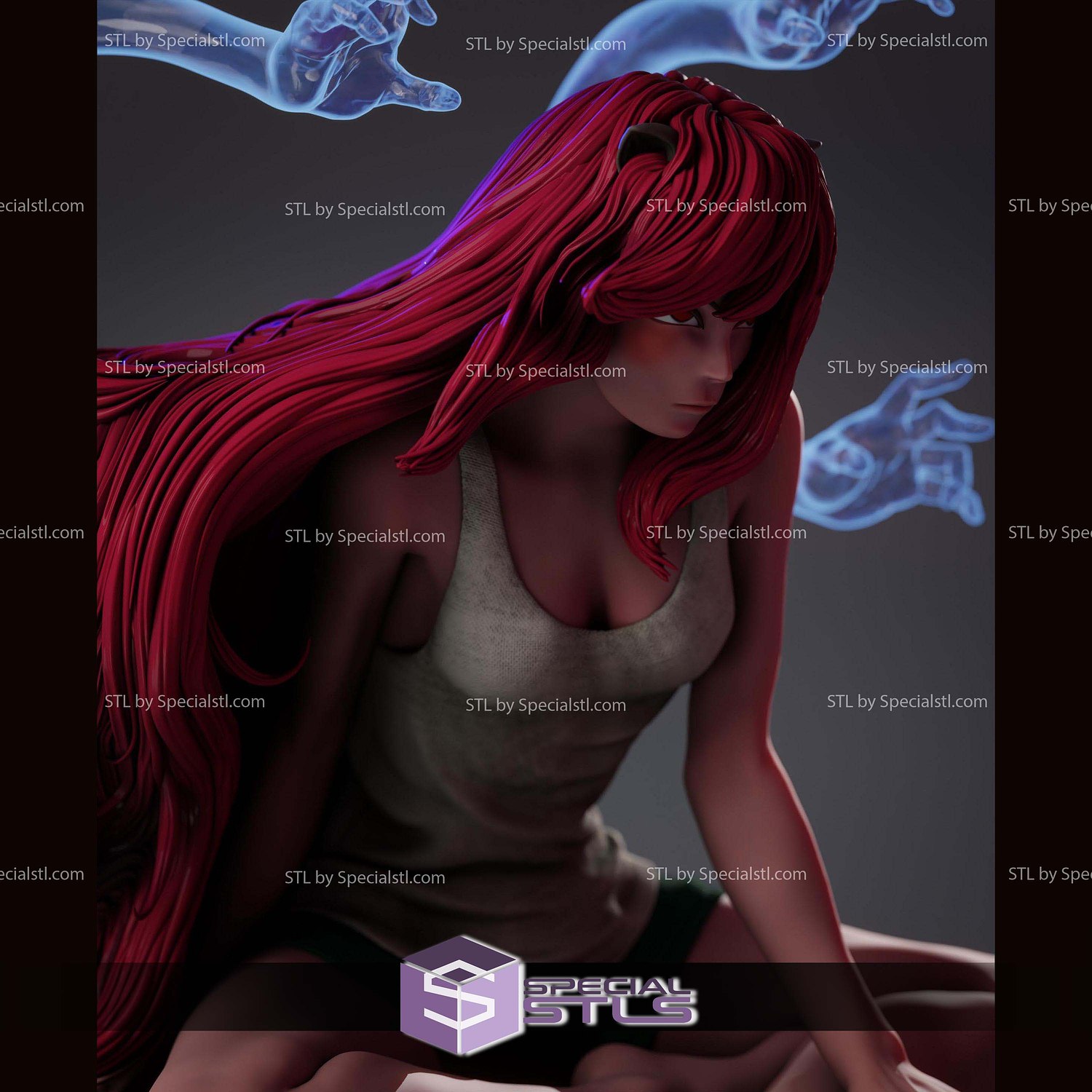 Lucy Elfen Lied 4 Hand 174mm STL Files 3D Model — view 5