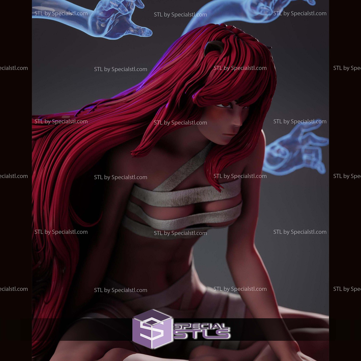 Lucy Elfen Lied 4 Hand 174mm STL Files 3D Model — view 6