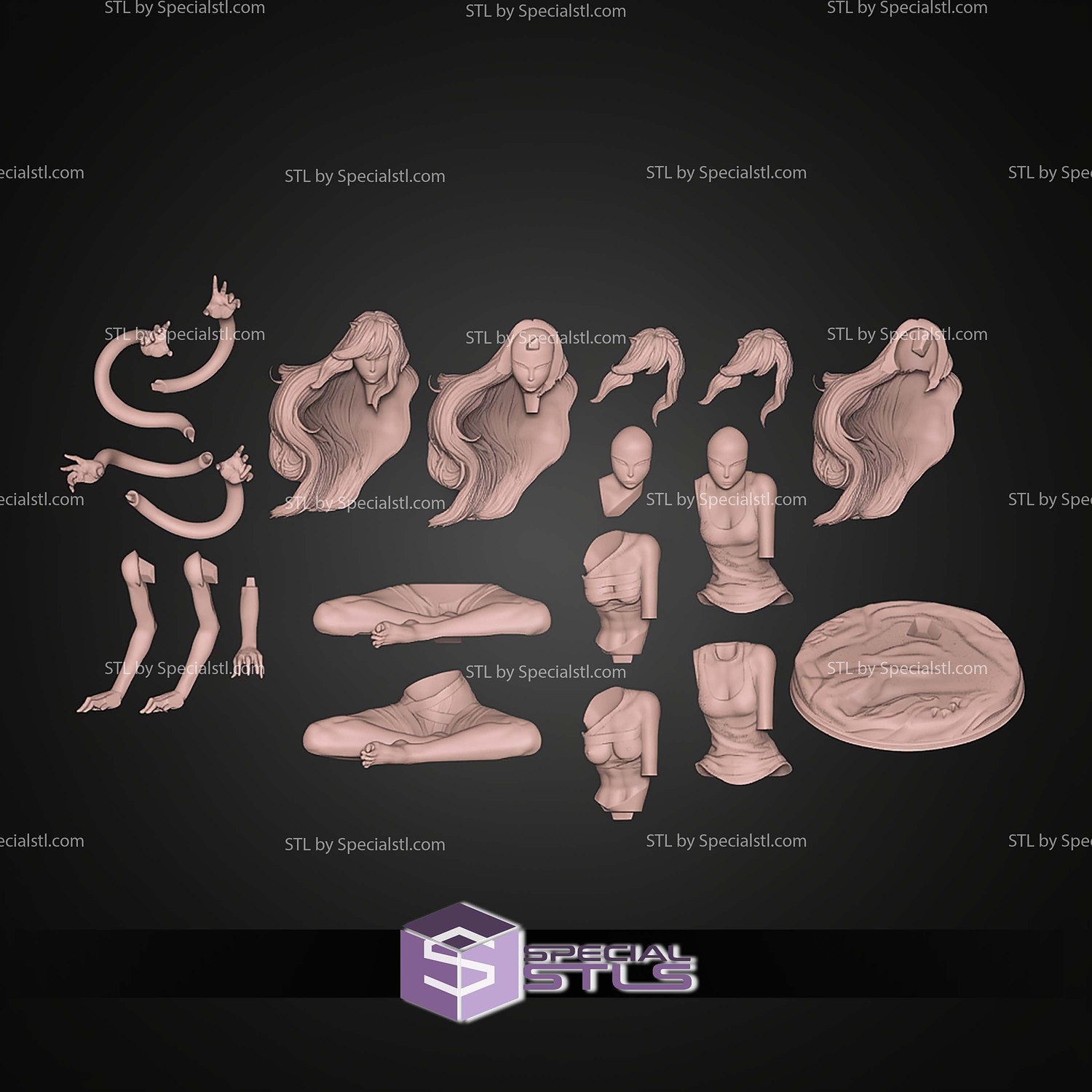 Lucy Elfen Lied 4 Hand 174mm STL Files 3D Model — view 7