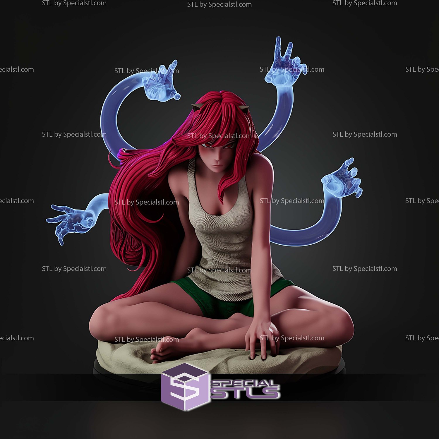 Lucy Elfen Lied 4 Hand 174mm STL Files 3D Model — view 8