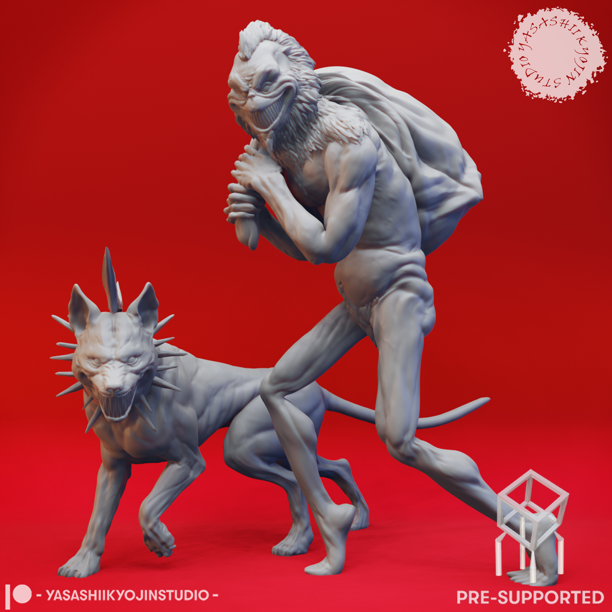 Grinch + Max - Tabletop Miniatures (Pre-Supported) 3D STL Model