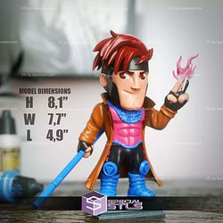 Chibi STL Collection Gambit X Men 3D Model