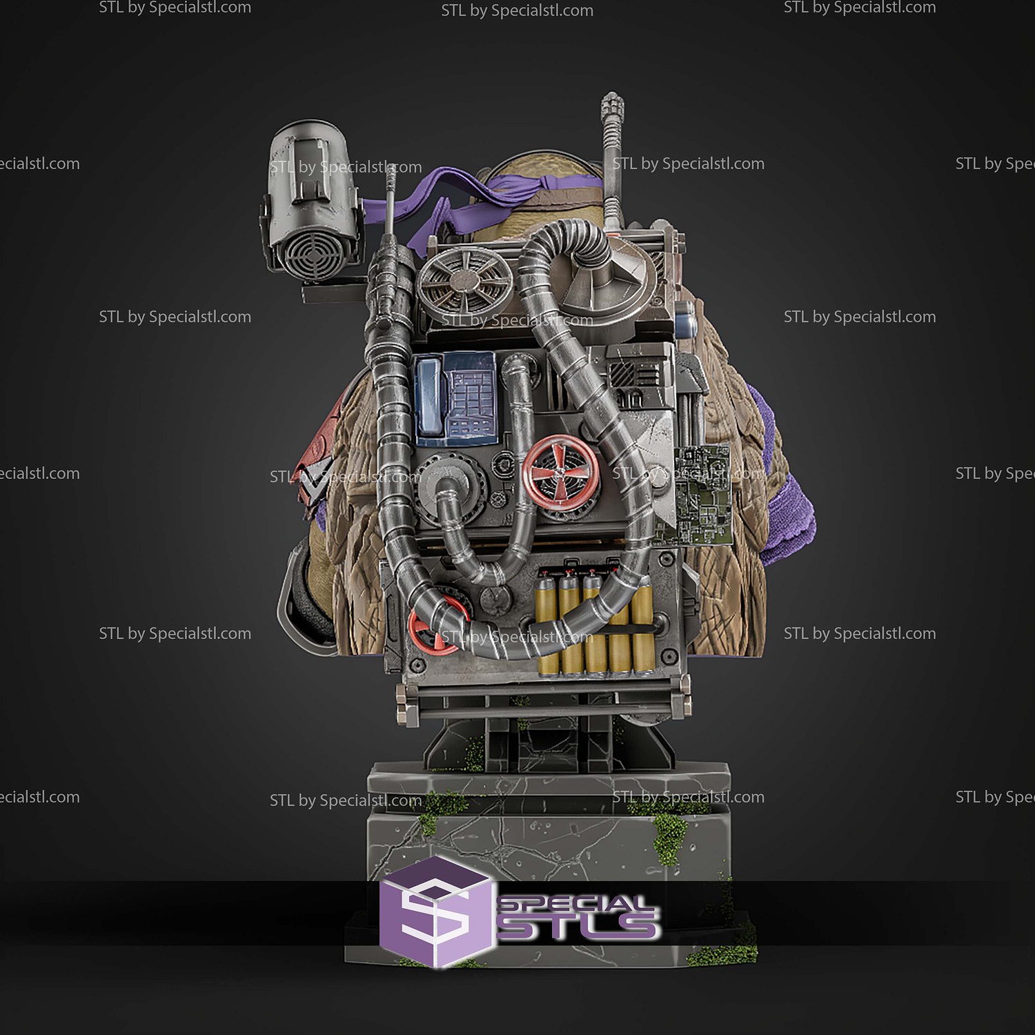 Donatello TMNT Bust Tech 123mm STL Files 3D Model — view 3