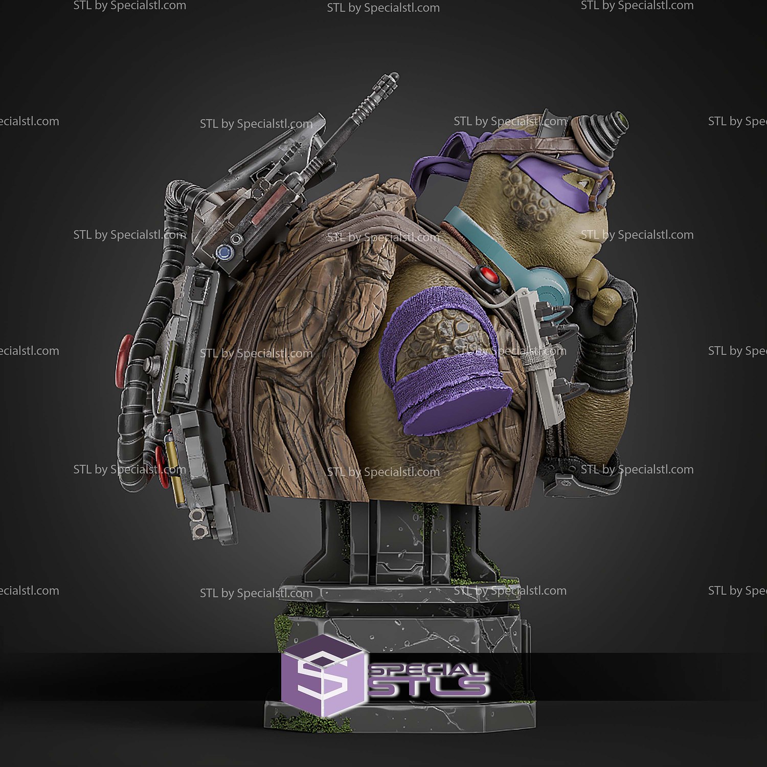 Donatello TMNT Bust Tech 123mm STL Files 3D Model — view 4