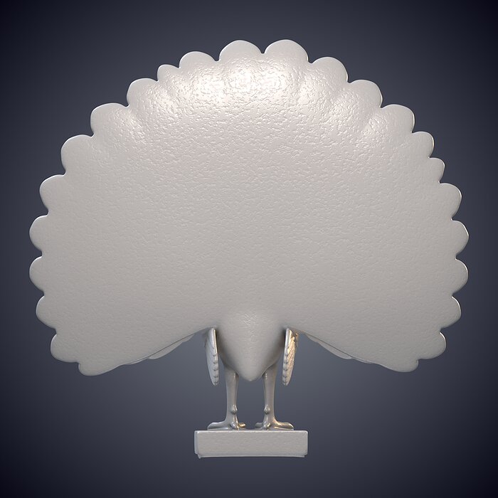 Decorative Peacock Statue with Open Tail Feathers PM-956 3D BLEND Model — view 3