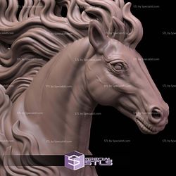 Basic STL Collection Horse Bust 3D Model