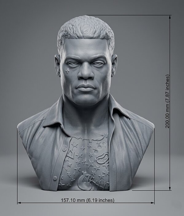 Jason Luv bust 3D OBJ Model — view 2