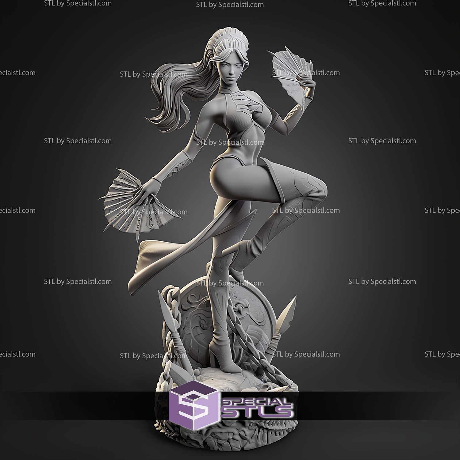 Kitana Mortal Kombat 261mm STL Files 3D Model — view 4