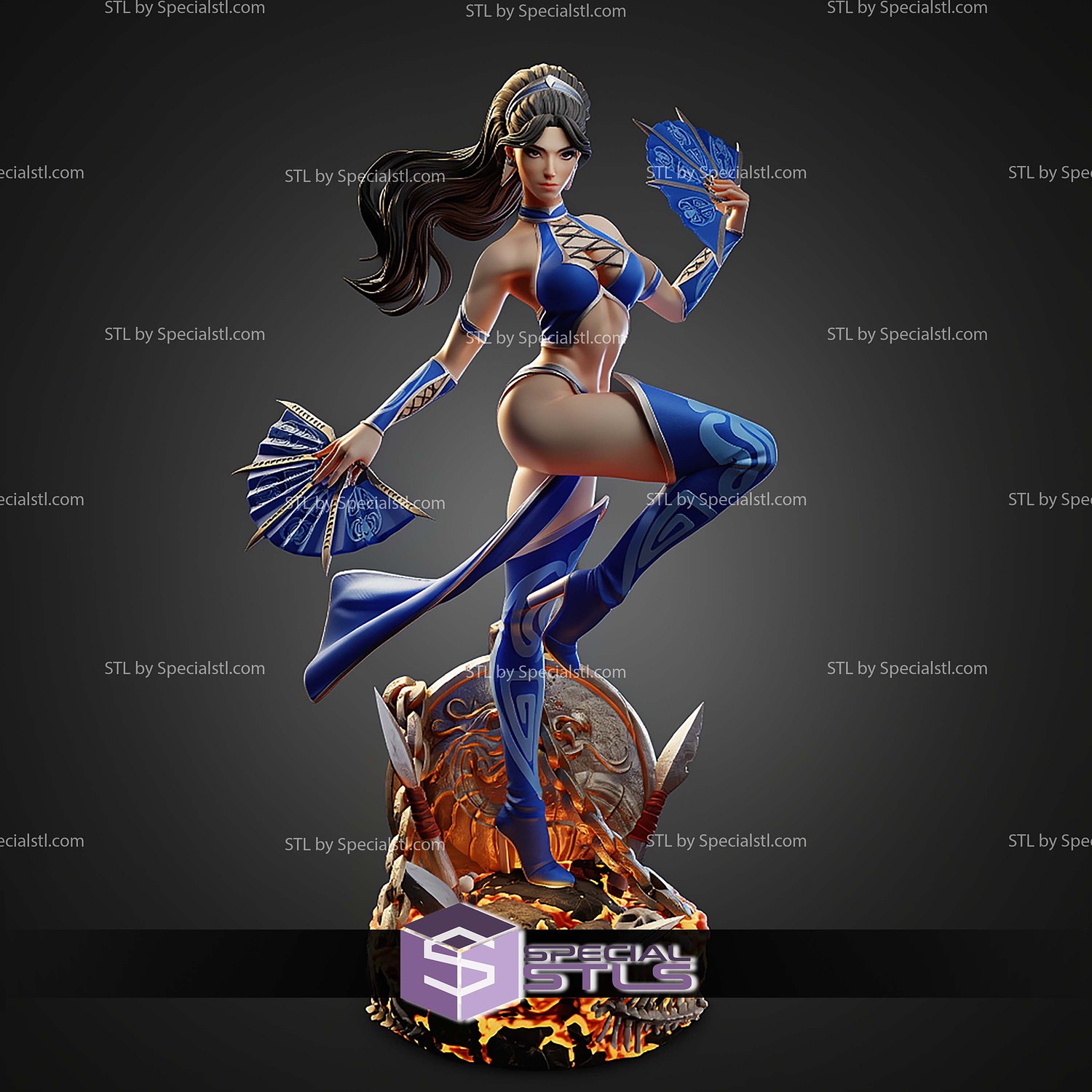 Kitana Mortal Kombat 261mm STL Files 3D Model — view 5