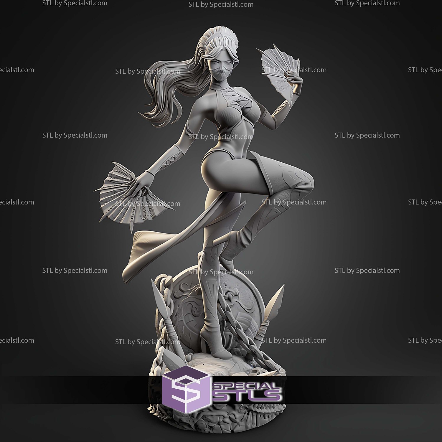 Kitana Mortal Kombat 261mm STL Files 3D Model — view 6