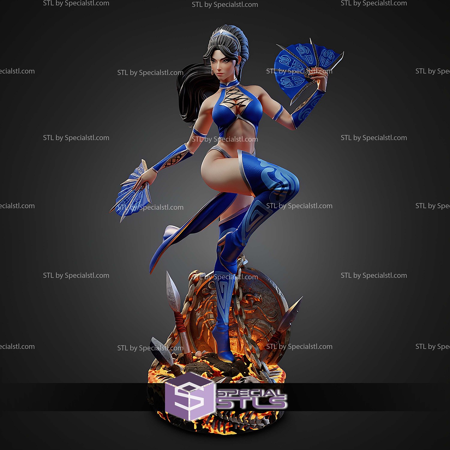 Kitana Mortal Kombat 261mm STL Files 3D Model — view 8