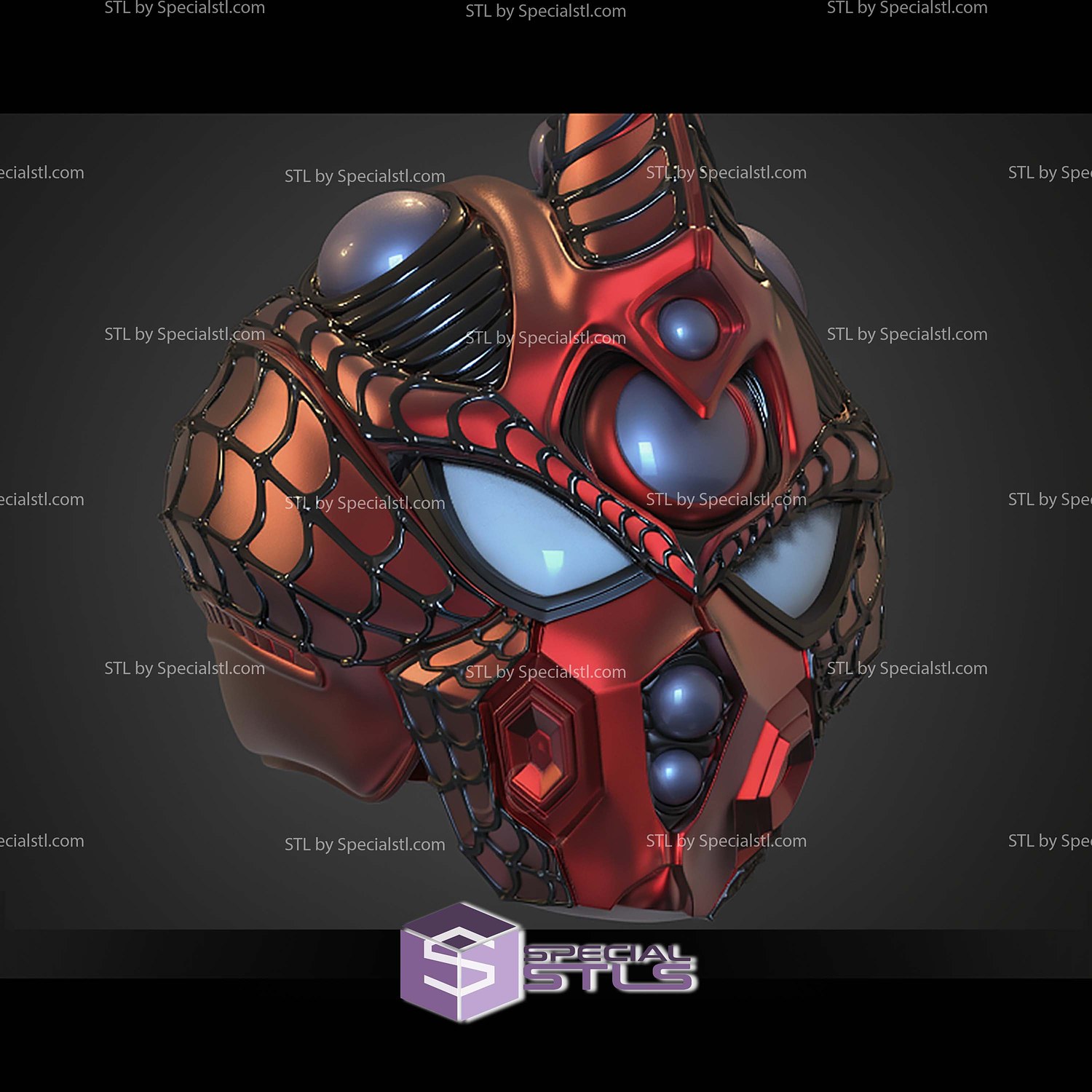 Cosplay STL Files Spider Guyver Helmet 3D Model — view 3