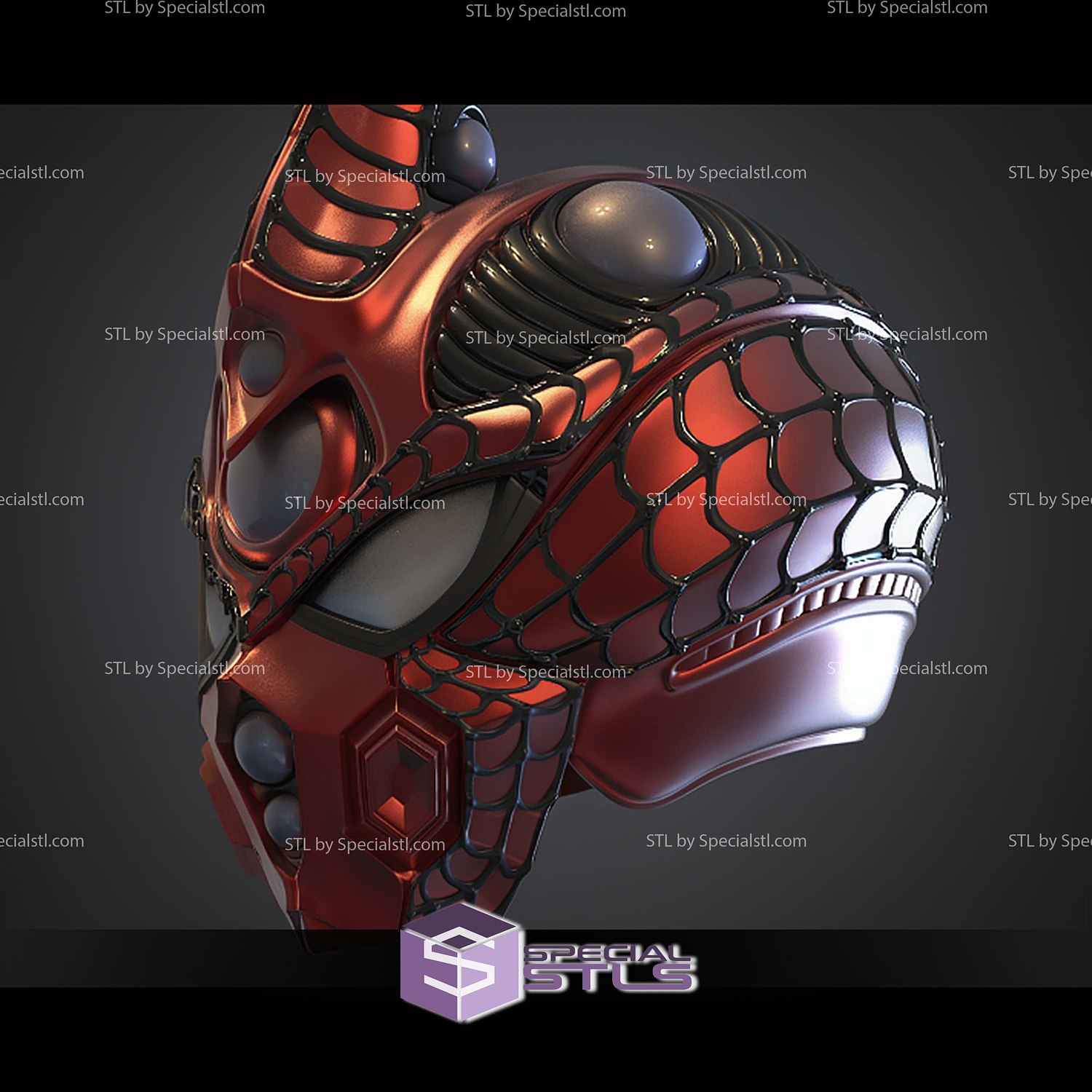 Cosplay STL Files Spider Guyver Helmet 3D Model — view 6