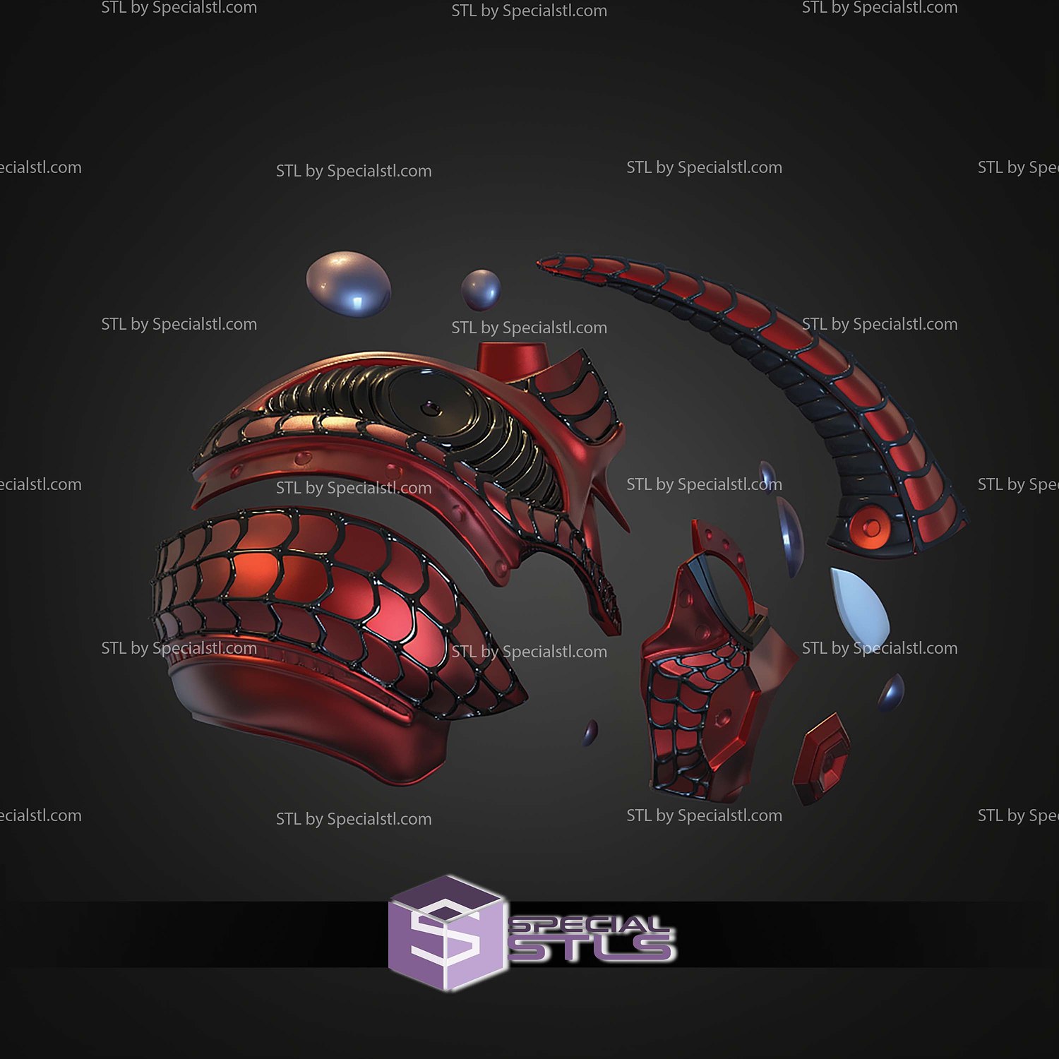 Cosplay STL Files Spider Guyver Helmet 3D Model — view 8