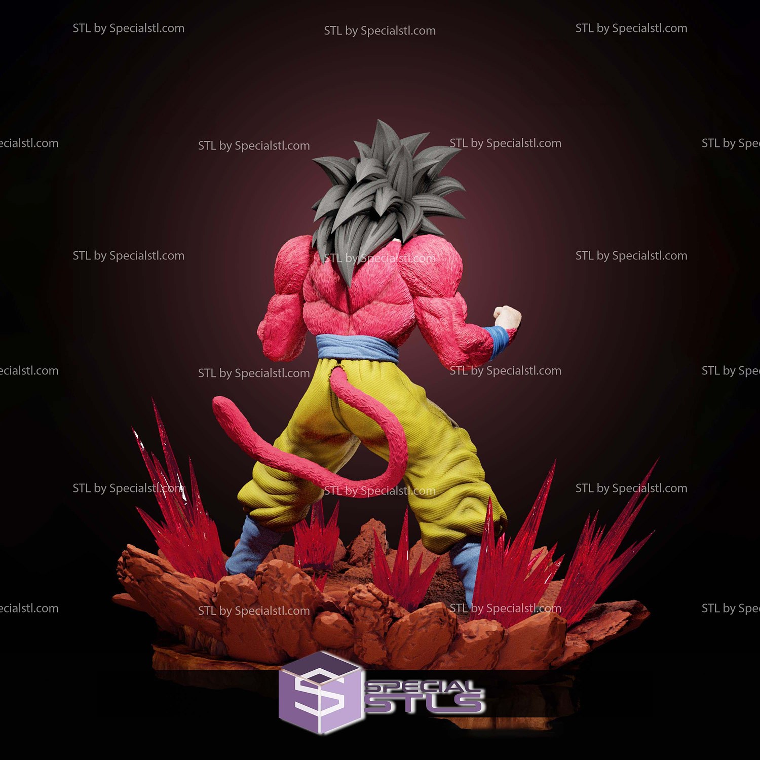 Goku SSJ4 GT Angry 3D Printer Files STL Model — view 4