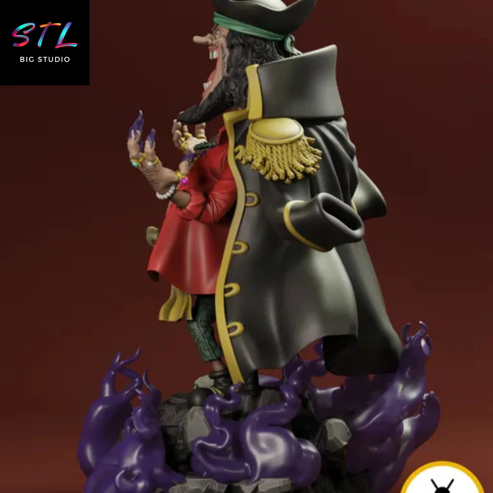 Blackbeard STL | Marshall D. Teach 3D Printable Figure | One Piece Model — view 3
