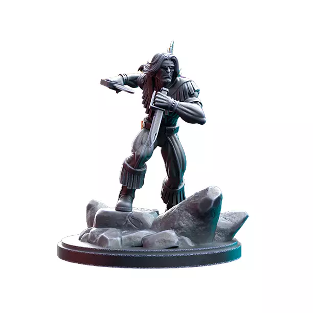 Running Sun On 50mm Base III - Heroic Scale Miniature 3D STL Model
