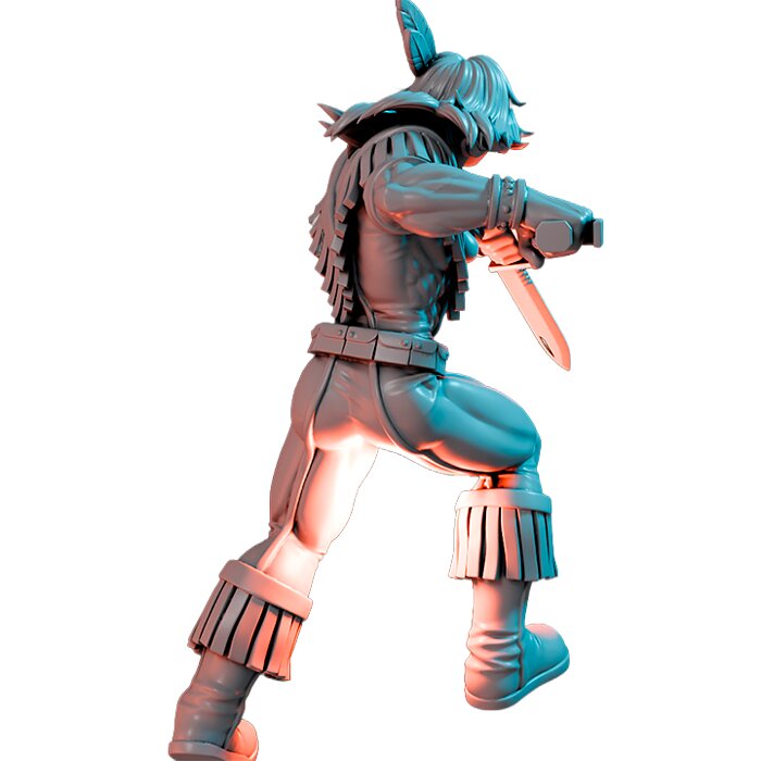 Running Sun On 50mm Base III - Heroic Scale Miniature 3D STL Model — view 2