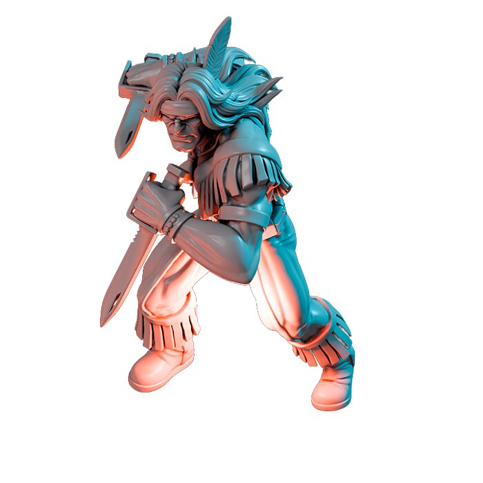 Running Sun On 50mm Base III - Heroic Scale Miniature 3D STL Model — view 3