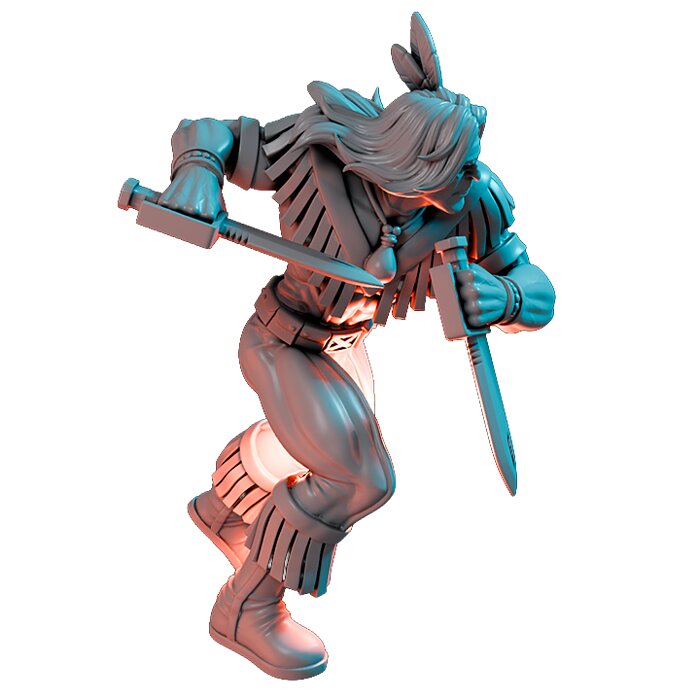Running Sun On 50mm Base III - Heroic Scale Miniature 3D STL Model — view 4