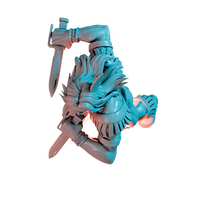 Running Sun On 50mm Base III - Heroic Scale Miniature 3D STL Model — view 6