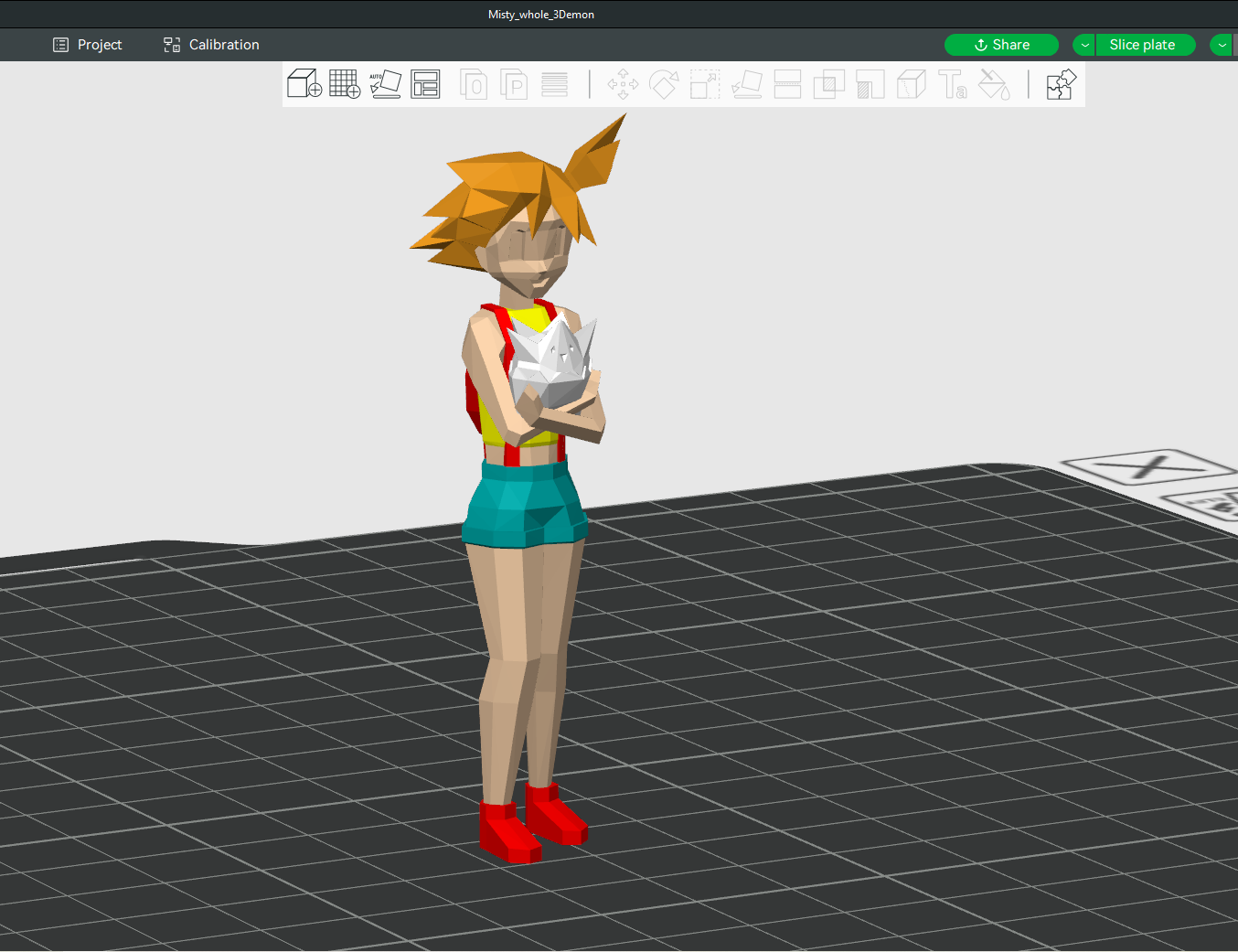 Misty Low Poly from Pokemon 3D 3MF Model
