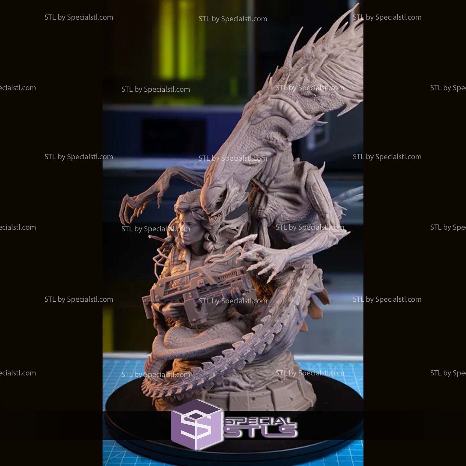 Ellen Ripley and Alien 3D Printer Files STL Model — view 3