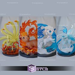 Basic Pokemon Collection - Vulpix Pack 3D Print Sculpture STL Model