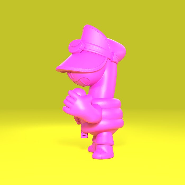 Doug Original - Brawl Stars 3D OBJ Model — view 4