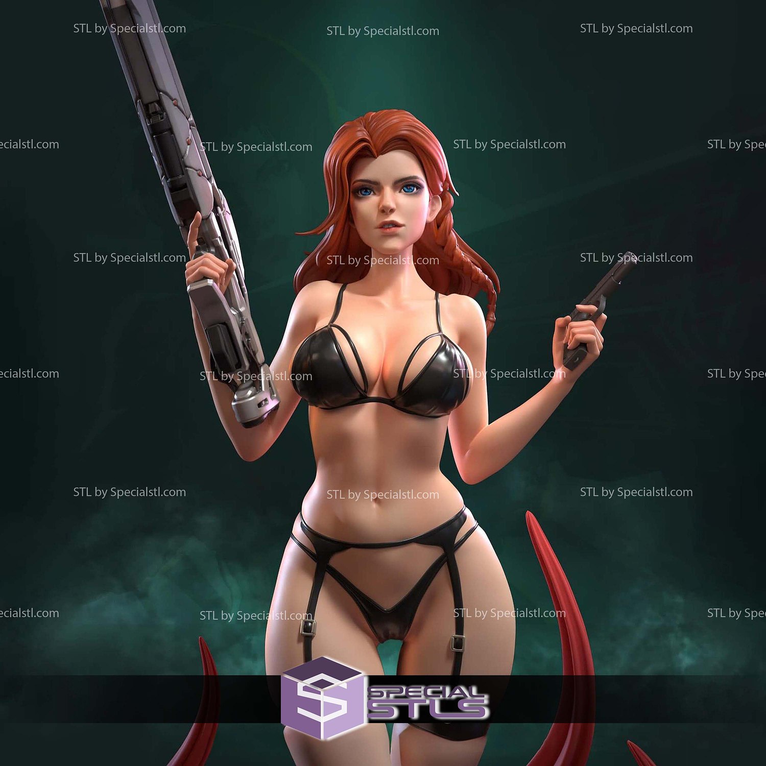 Black Widow Beach Outfit Marvel Rival STL Files 3D Model — view 7