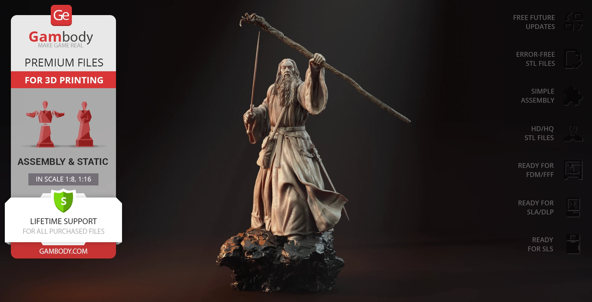 Gandalf the Grey in Diorama 3D Printer Files | Assembly STL Model