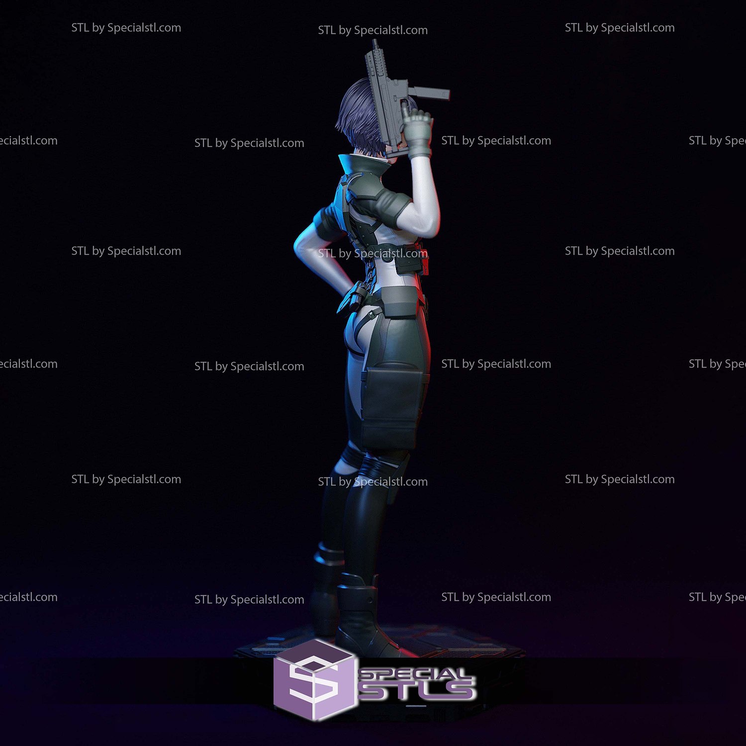 Motoko Kusanagi Battle Version STL Files 3D Model — view 2