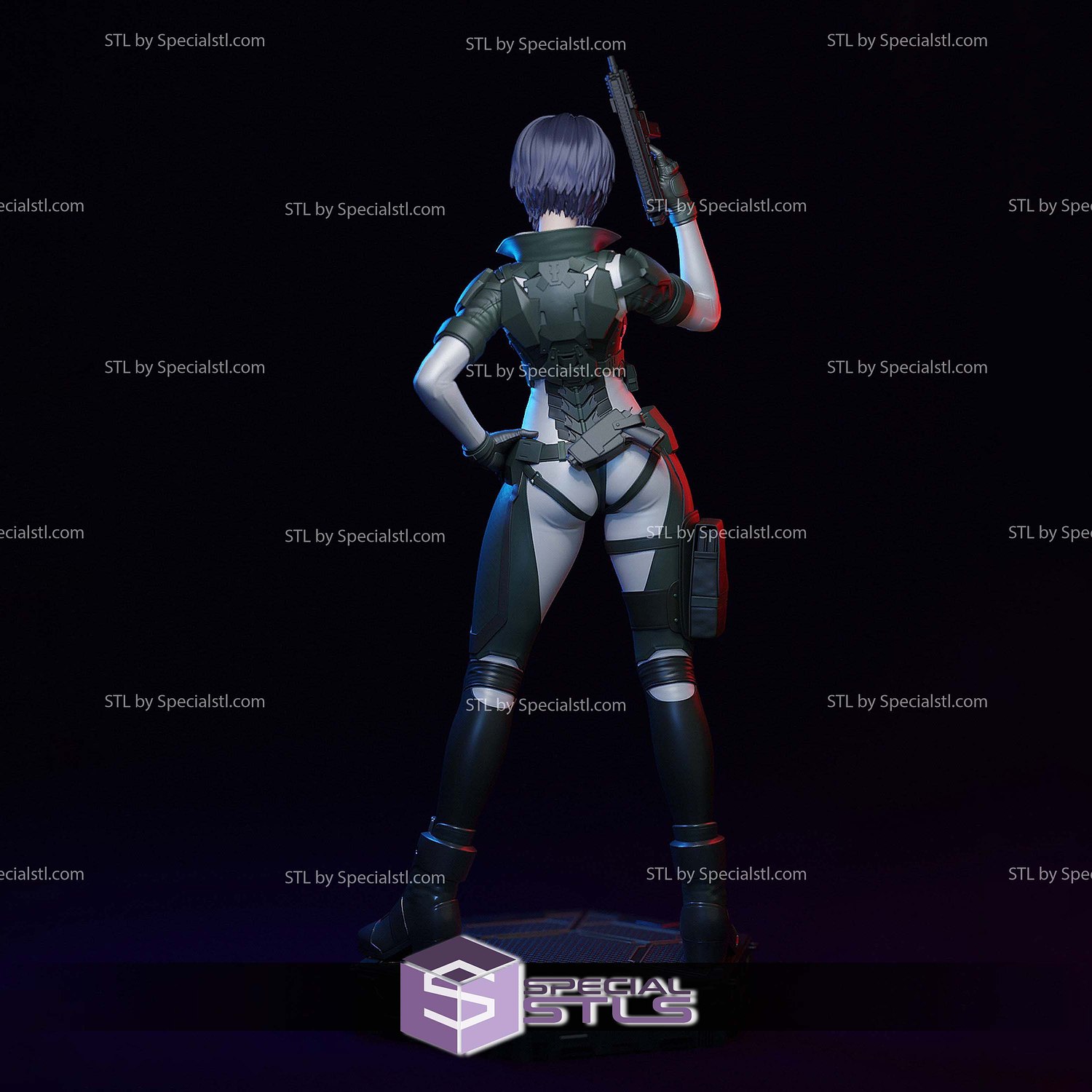 Motoko Kusanagi Battle Version STL Files 3D Model — view 3
