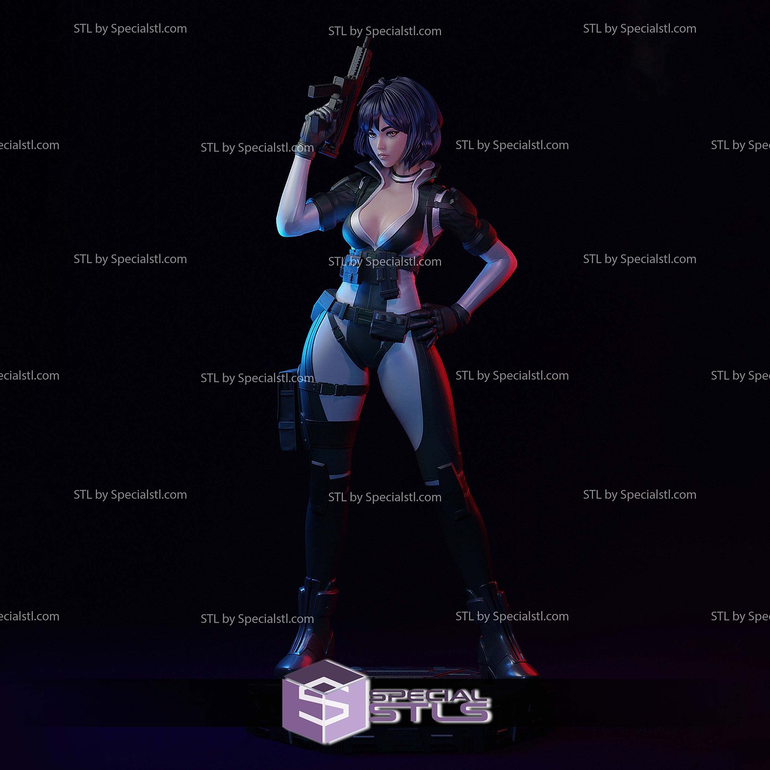 Motoko Kusanagi Battle Version STL Files 3D Model — view 5
