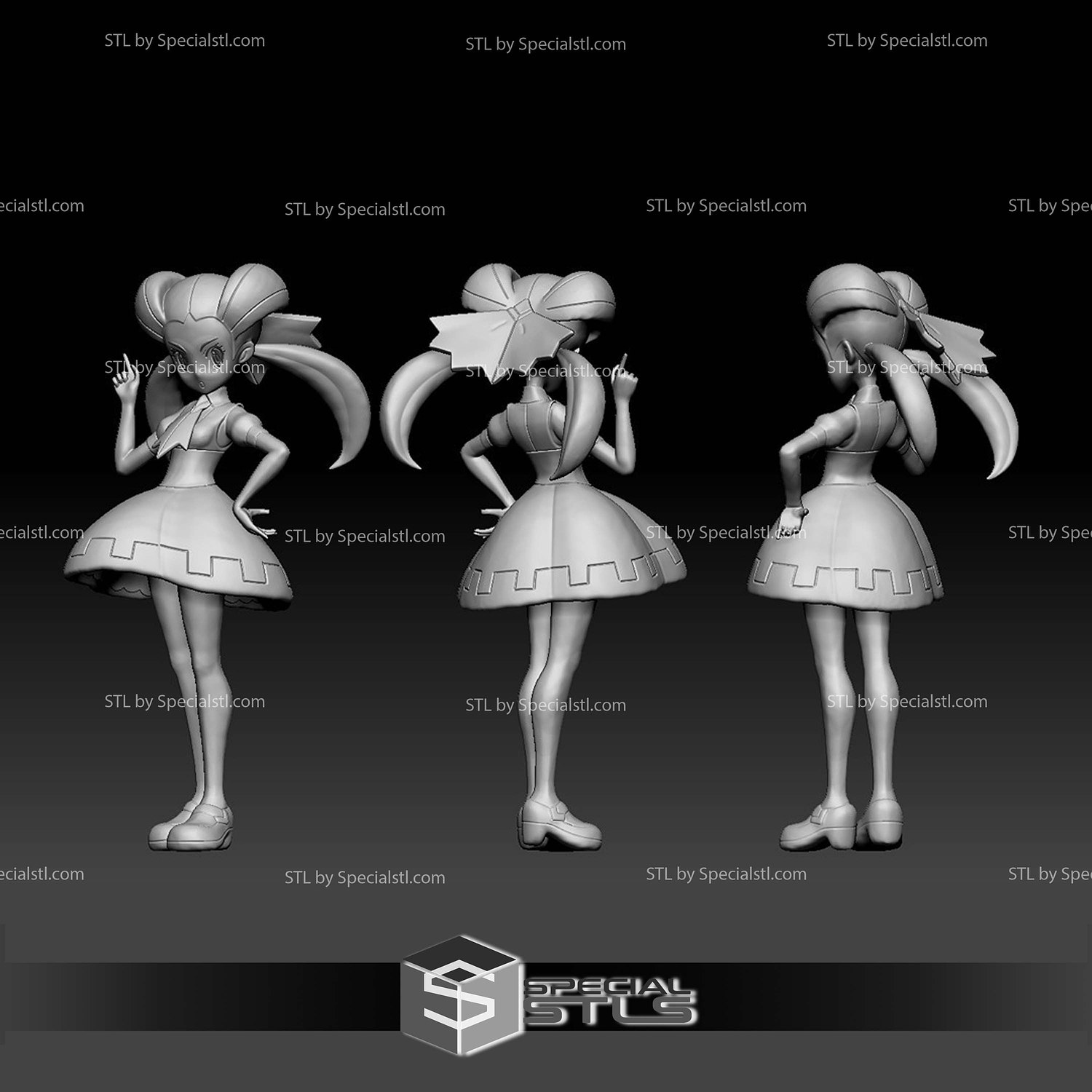 Pokemon STL Collection Gym Leader Roxanne 3D Model — view 3