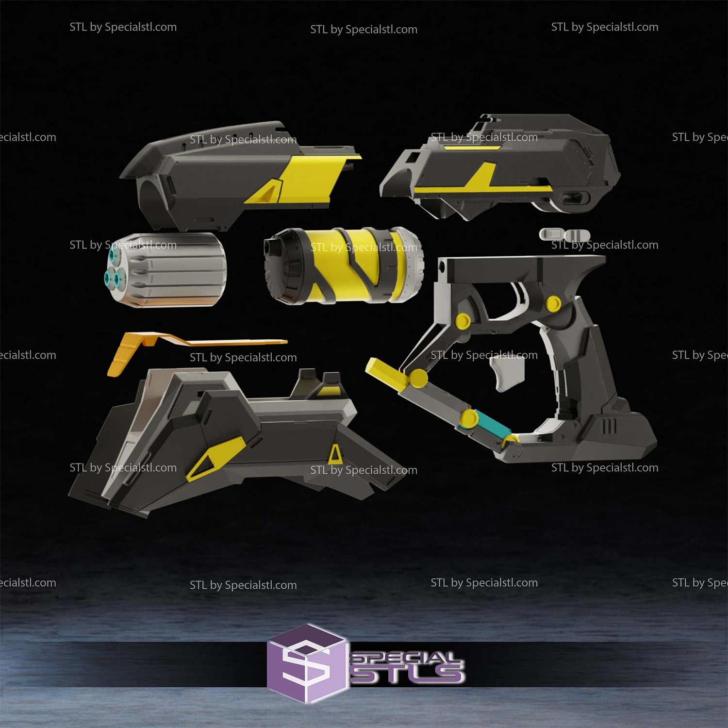 Cosplay STL Files Star Lord Marvel Rivals Gun 3D Model — view 4