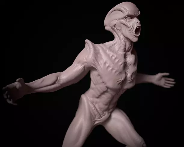 ALien statue of humanoid 3D STL Model