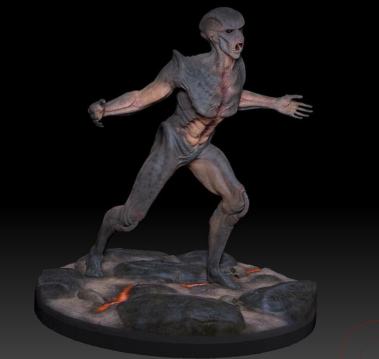 ALien statue of humanoid 3D STL Model — view 5