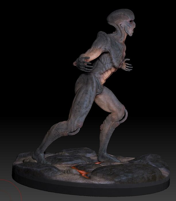 ALien statue of humanoid 3D STL Model — view 6