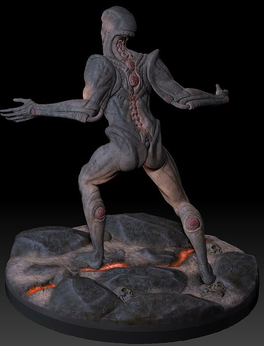 ALien statue of humanoid 3D STL Model — view 7