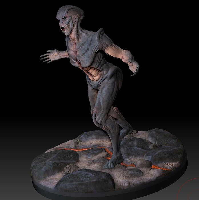 ALien statue of humanoid 3D STL Model — view 8