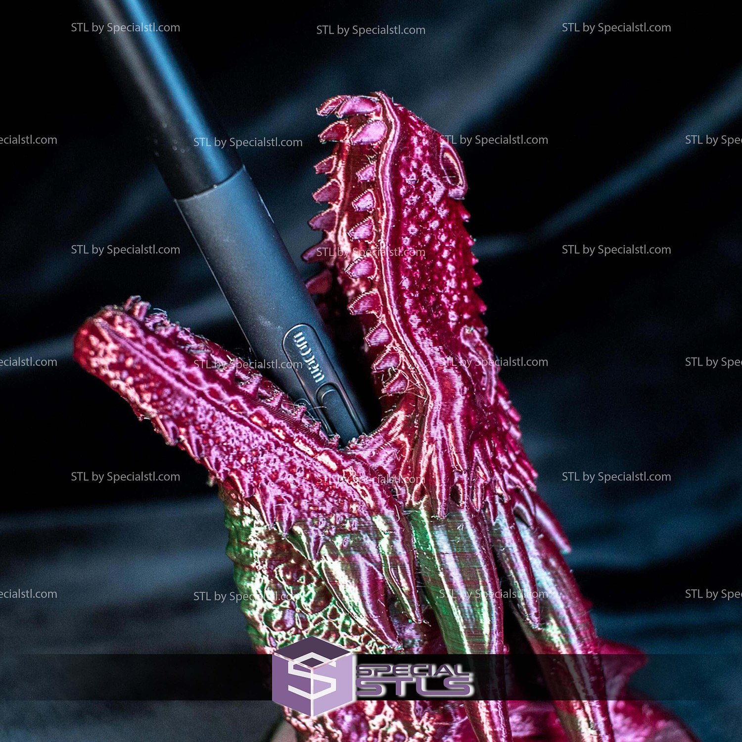 Dragon Head Stylus Stand Game Of Thrones STL Files 3D Model — view 2