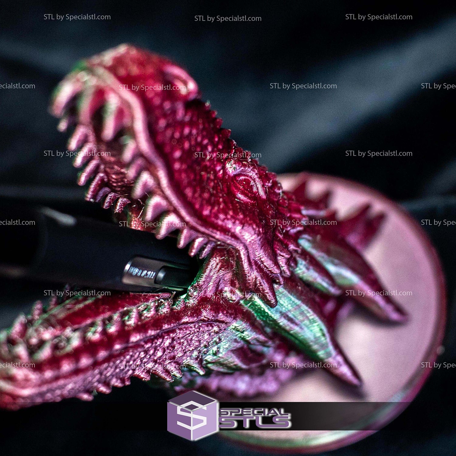 Dragon Head Stylus Stand Game Of Thrones STL Files 3D Model — view 6