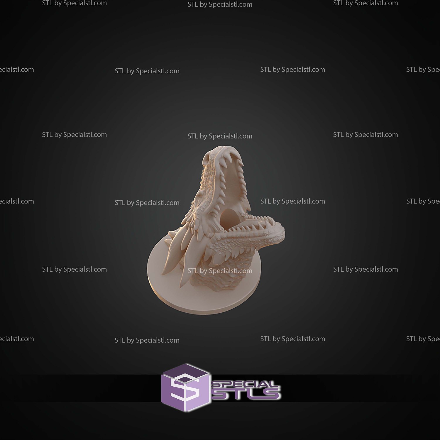 Dragon Head Stylus Stand Game Of Thrones STL Files 3D Model — view 8