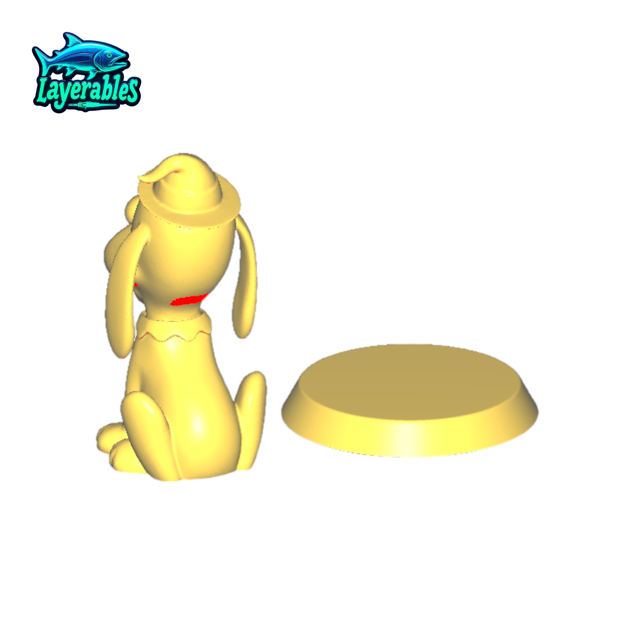Pluto Halloween STL Figure – Disney Fan Art Puppy with Witch Hat – 3D Printable Chibi Dog Model Model
