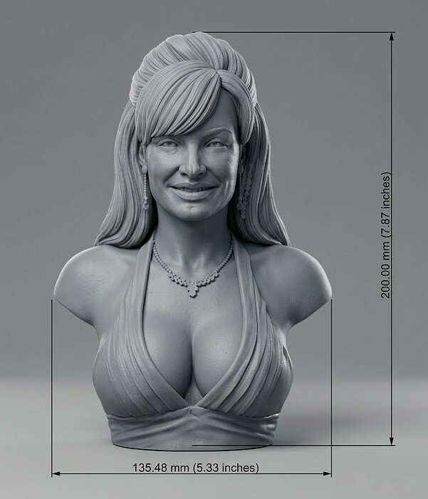 Lisa Ann bust 3D STL Model — view 2
