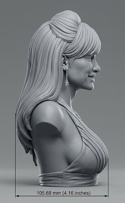 Lisa Ann bust 3D STL Model — view 3