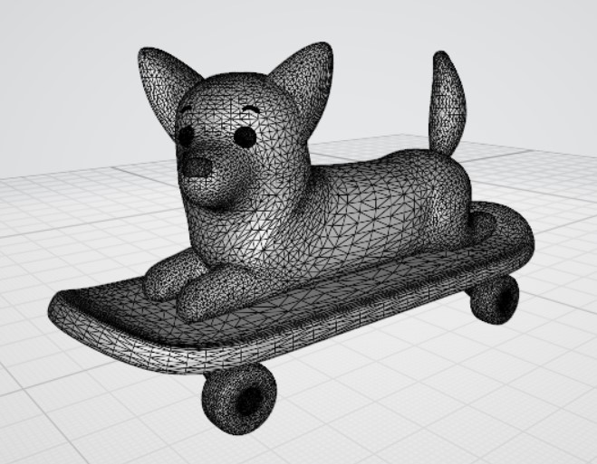 Corgi en patineta 3D STL Model — view 2